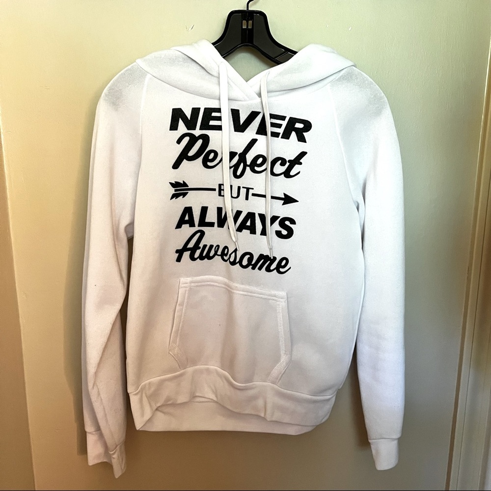White Worded Hoodie